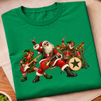 Santa Christmas Rock Band T-Shirt