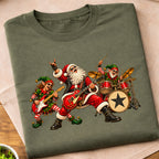 Santa Christmas Rock Band T-Shirt