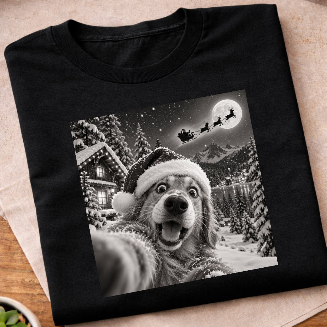 Christmas Dog Selfie T-Shirt