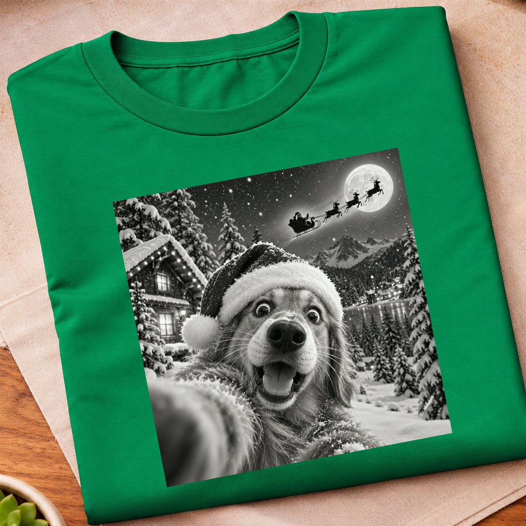 Christmas Dog Selfie T-Shirt