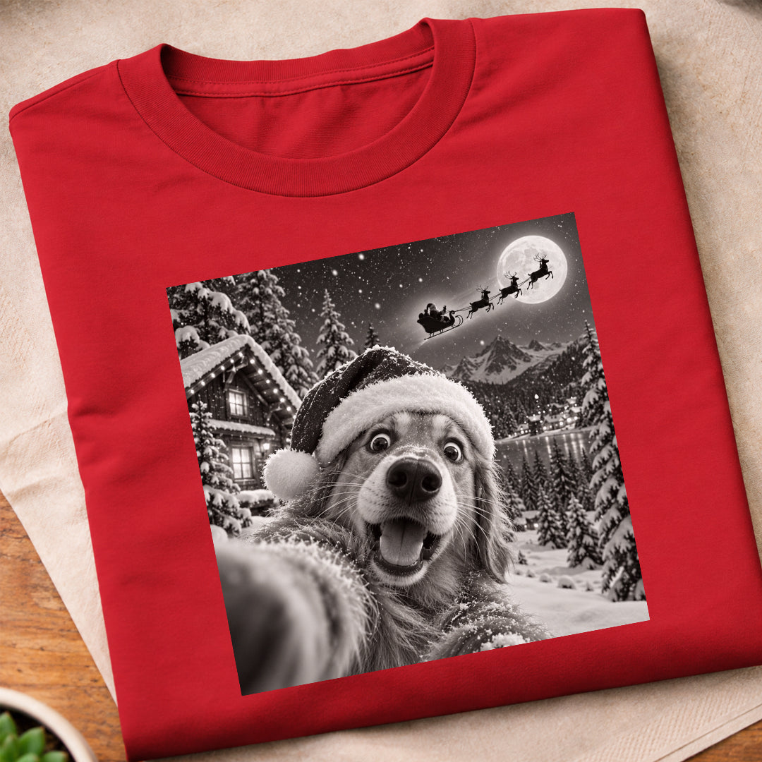 Christmas Dog Selfie T-Shirt