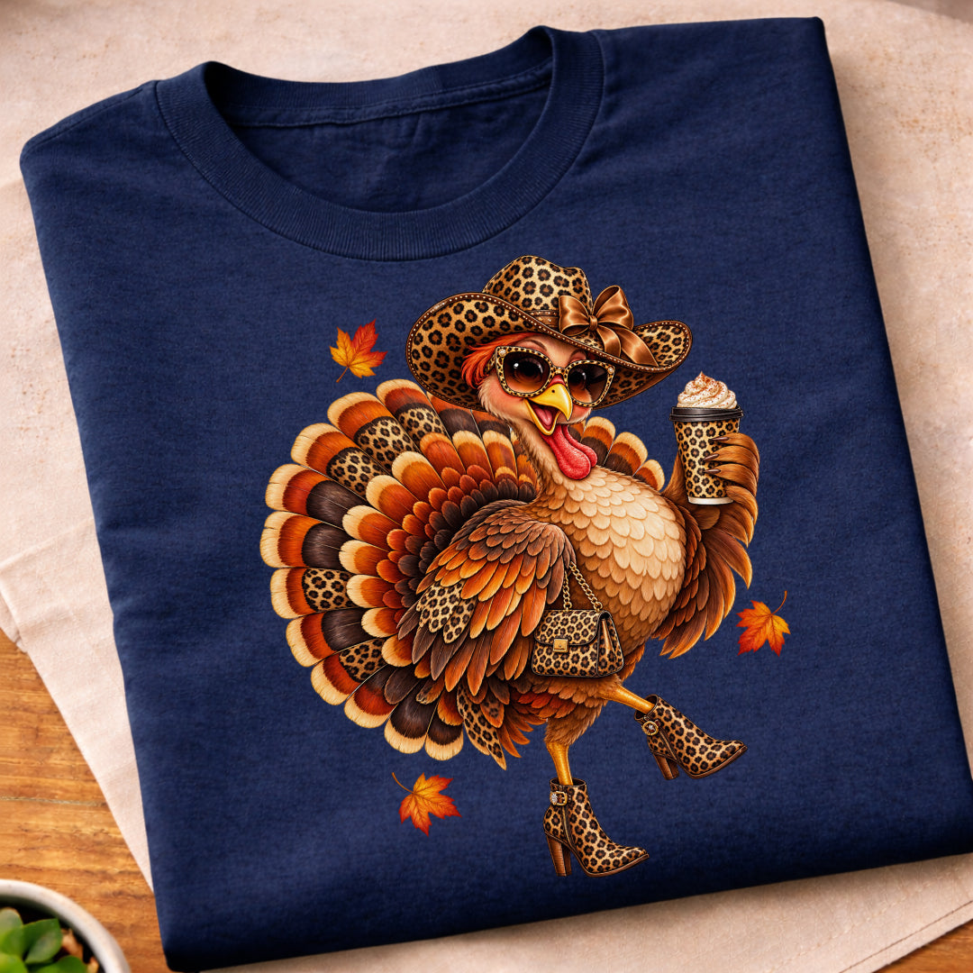 Fashionable Turkey Leopard Boots T-Shirt