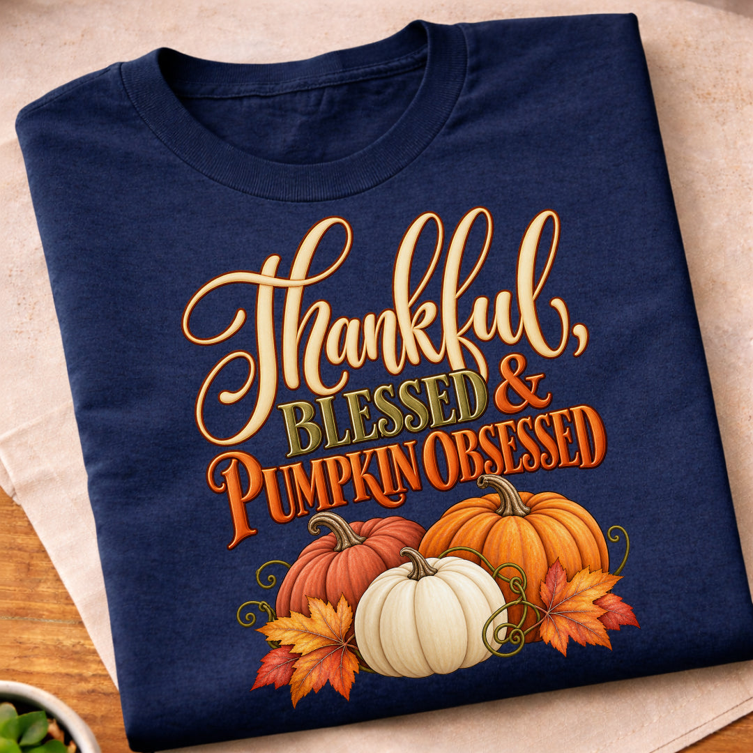 Thankful Blessed Pumpkin Obsessed T-Shirt