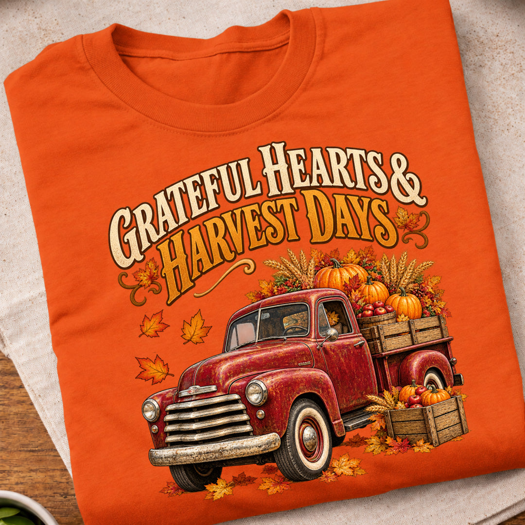 Grateful Hearts Harvest Days Truck T-Shirt