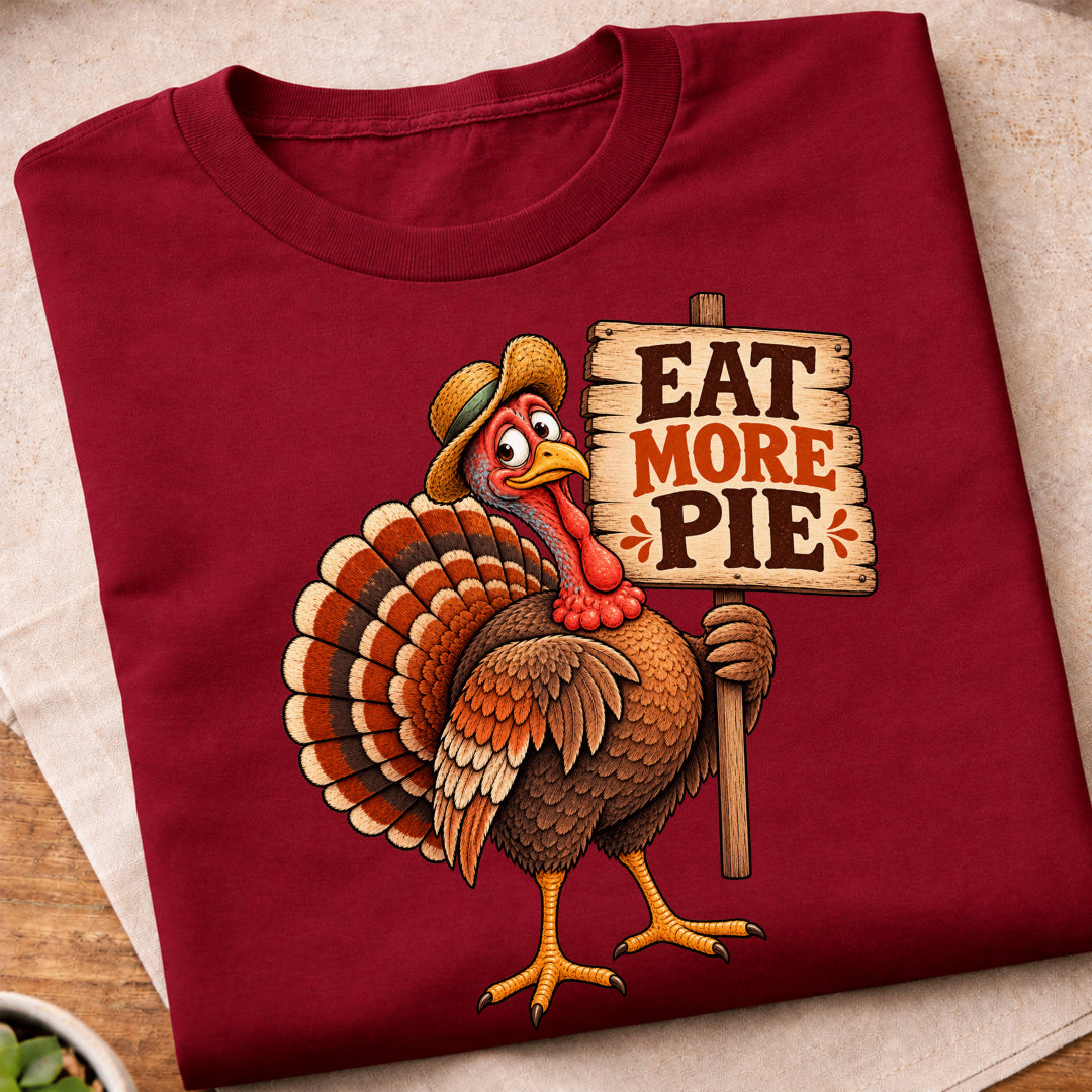 Eat More Pie Turkey Sign T-Shirt