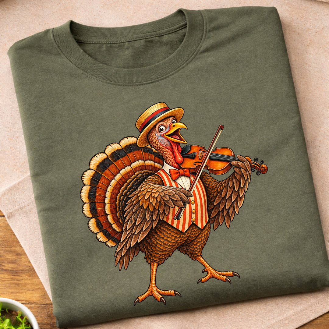 Turkey Playing Violin T-Shirt
