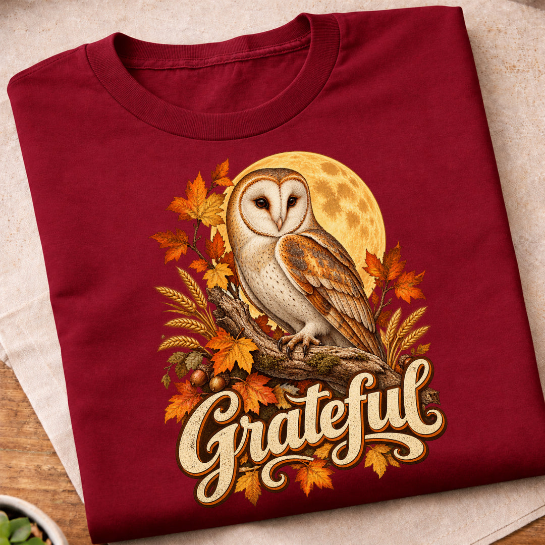 Grateful Autumn Owl T-Shirt