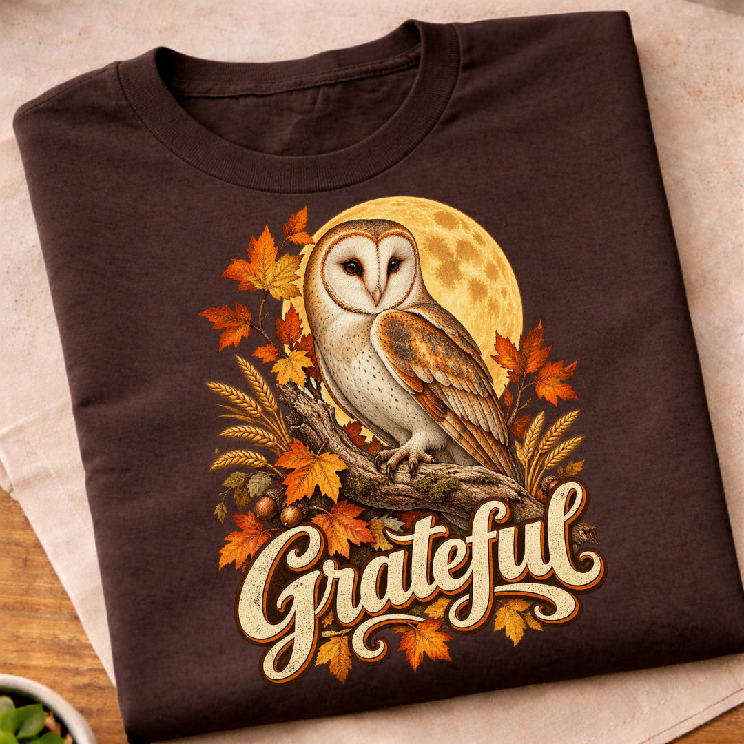 Grateful Autumn Owl T-Shirt
