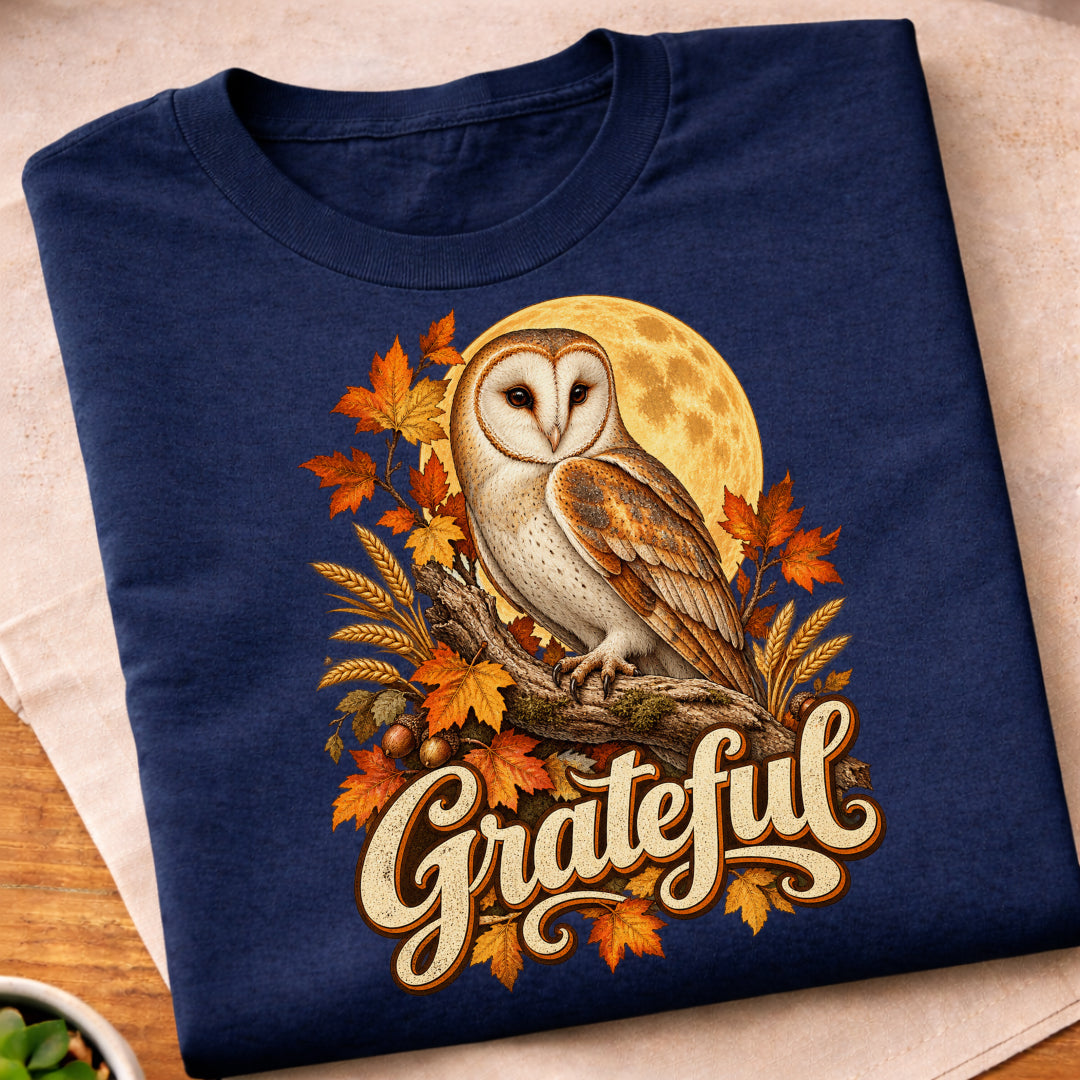 Grateful Autumn Owl T-Shirt