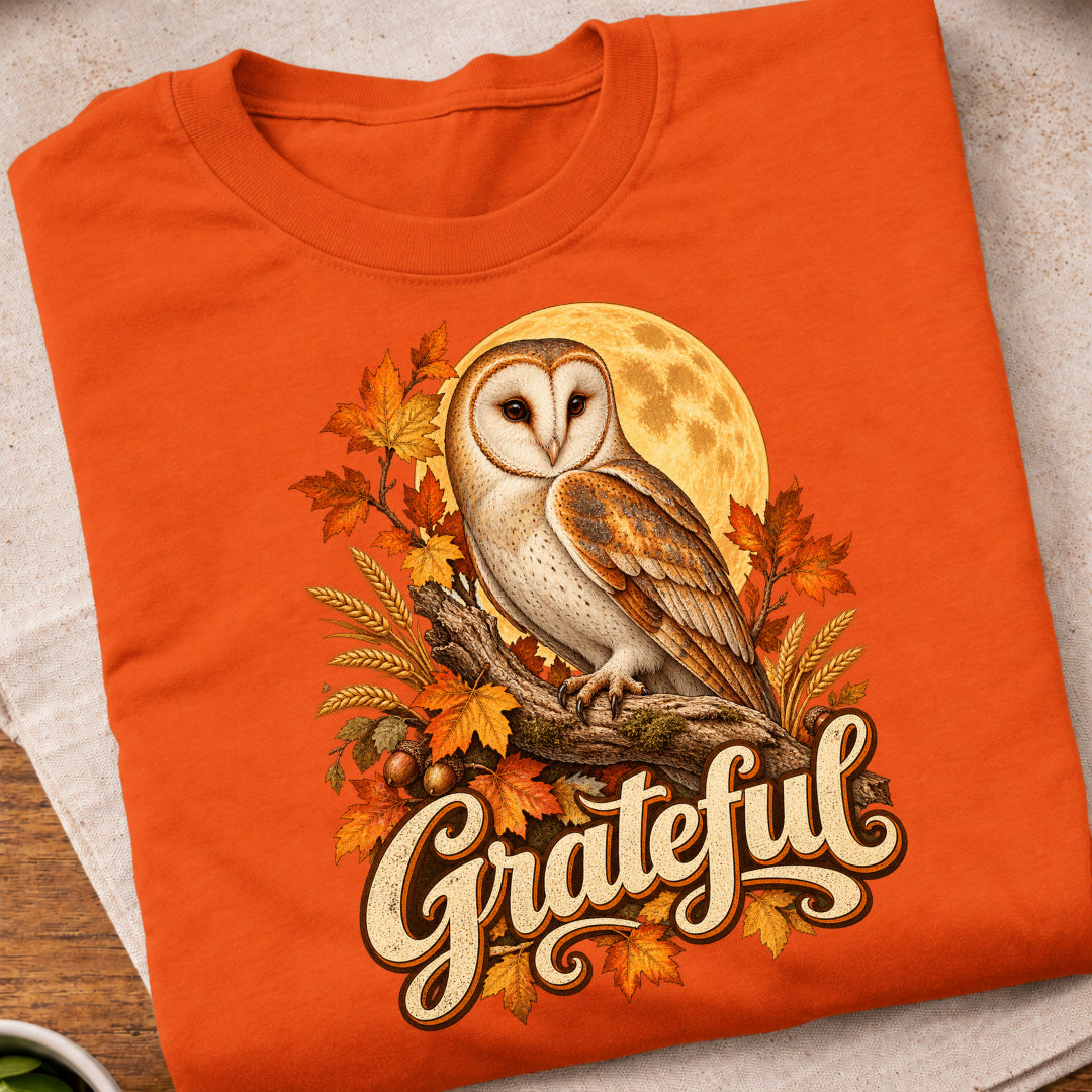 Grateful Autumn Owl T-Shirt