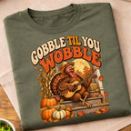 Gobble Til You Wobble Guitar Turkey T-Shirt