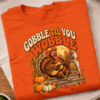 Gobble Til You Wobble Guitar Turkey T-Shirt
