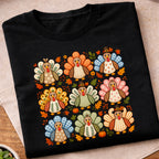 Colorful Thanksgiving Turkey Pattern T-Shirt