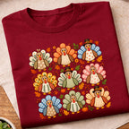 Colorful Thanksgiving Turkey Pattern T-Shirt