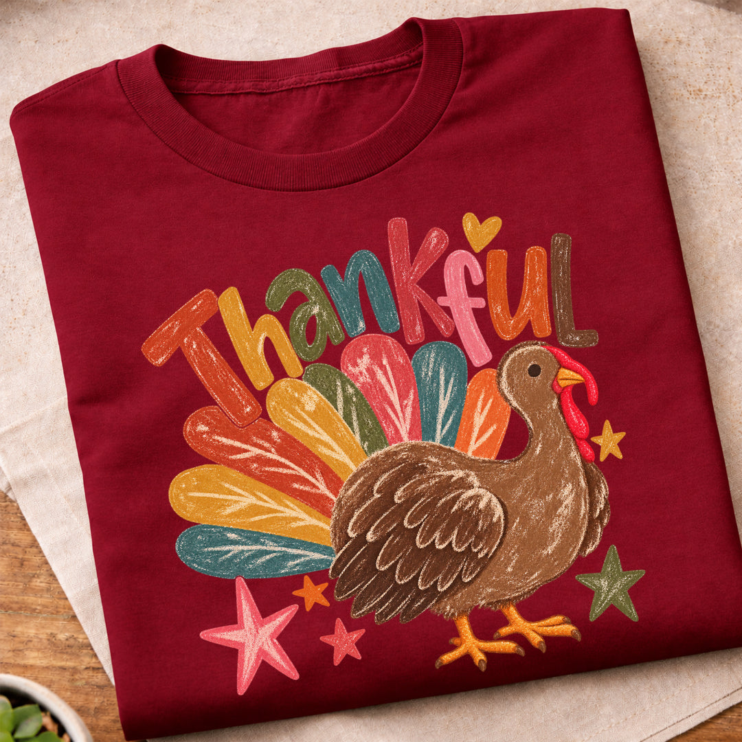 Thankful Colorful Turkey T-Shirt