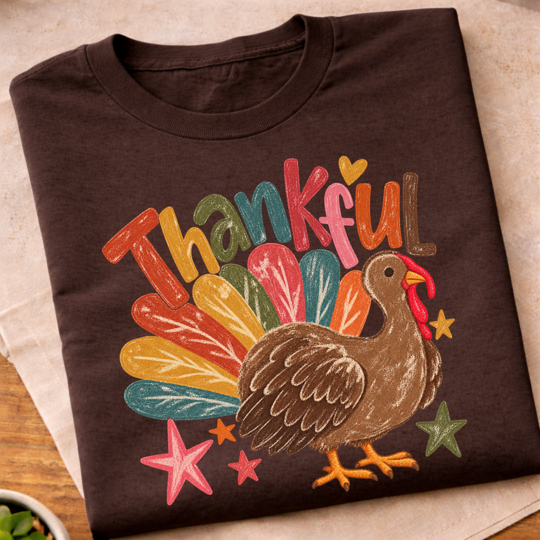 Thankful Colorful Turkey T-Shirt