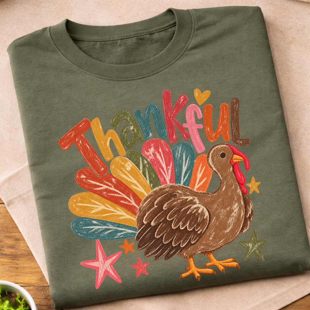 Thankful Colorful Turkey T-Shirt