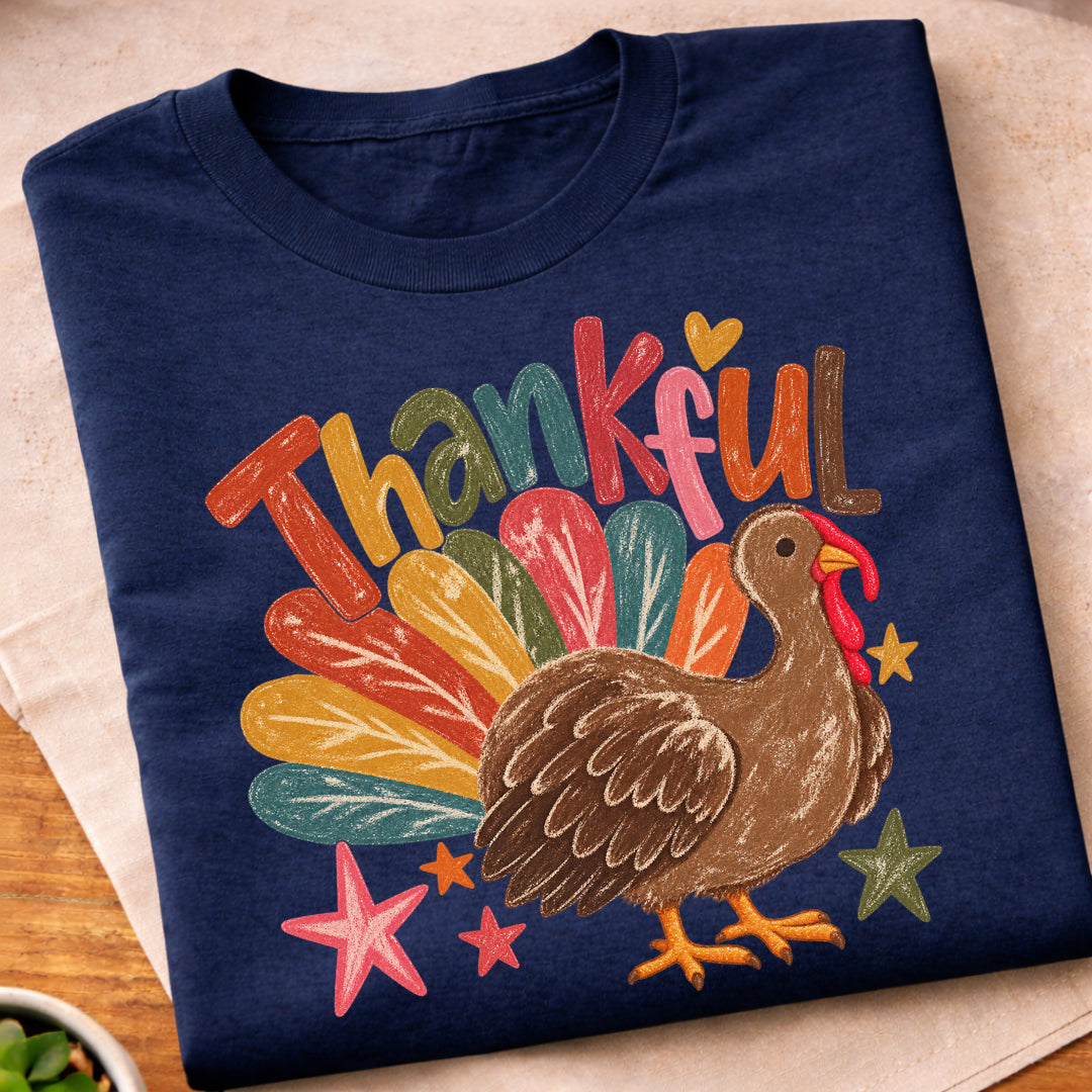 Thankful Colorful Turkey T-Shirt