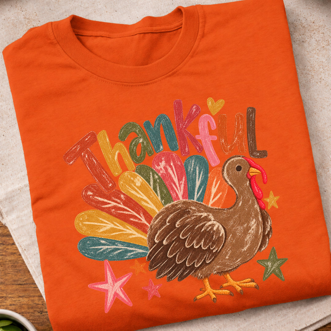 Thankful Colorful Turkey T-Shirt