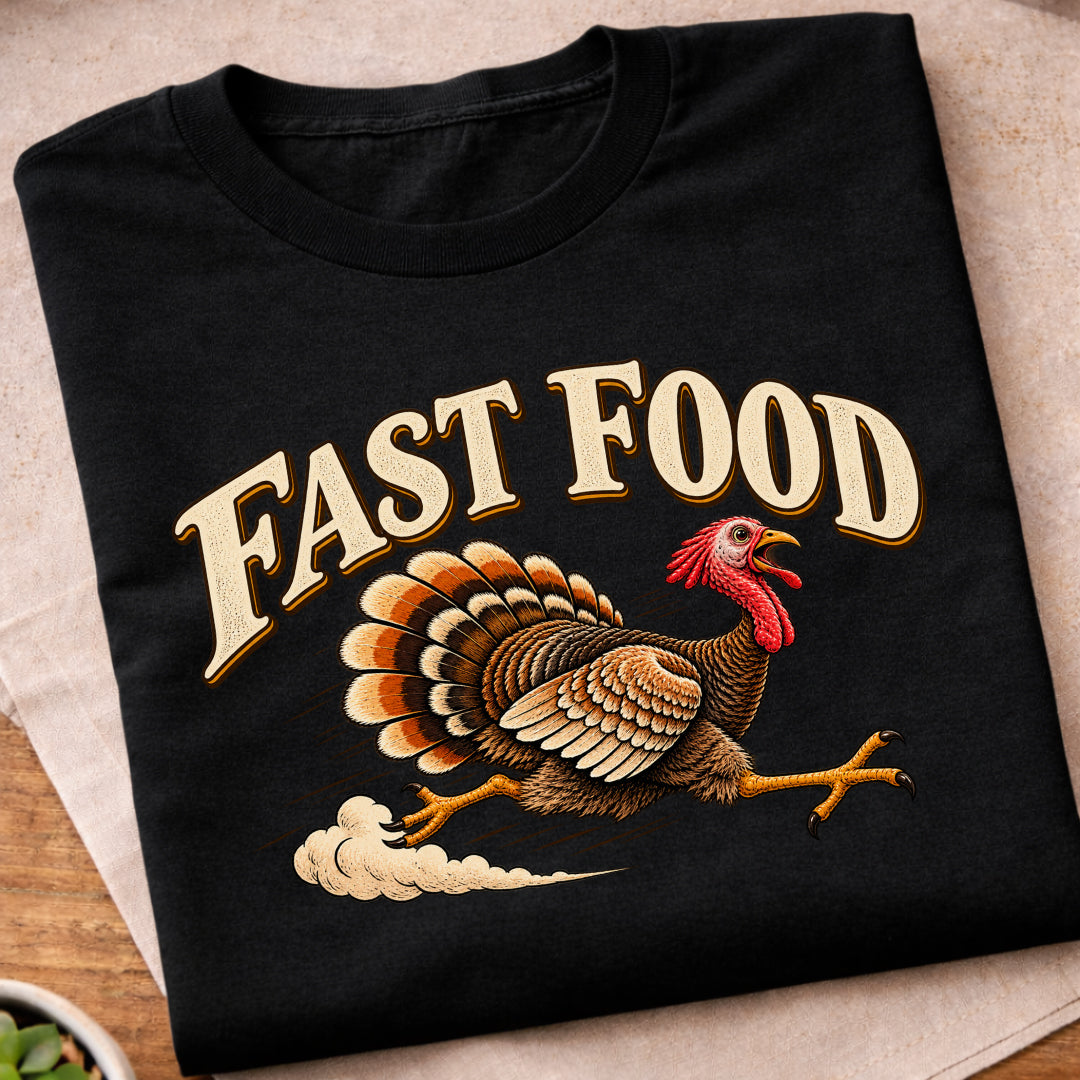Fast Food Running Turkey T-Shirt