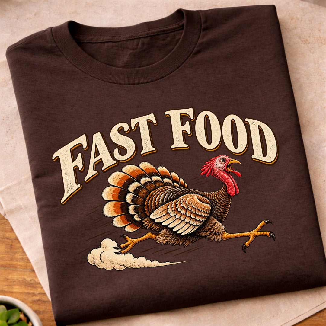 Fast Food Running Turkey T-Shirt
