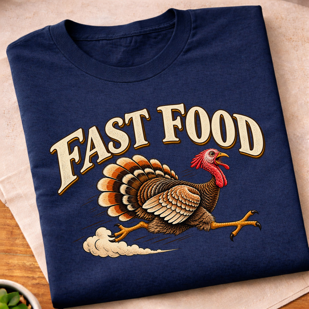 Fast Food Running Turkey T-Shirt