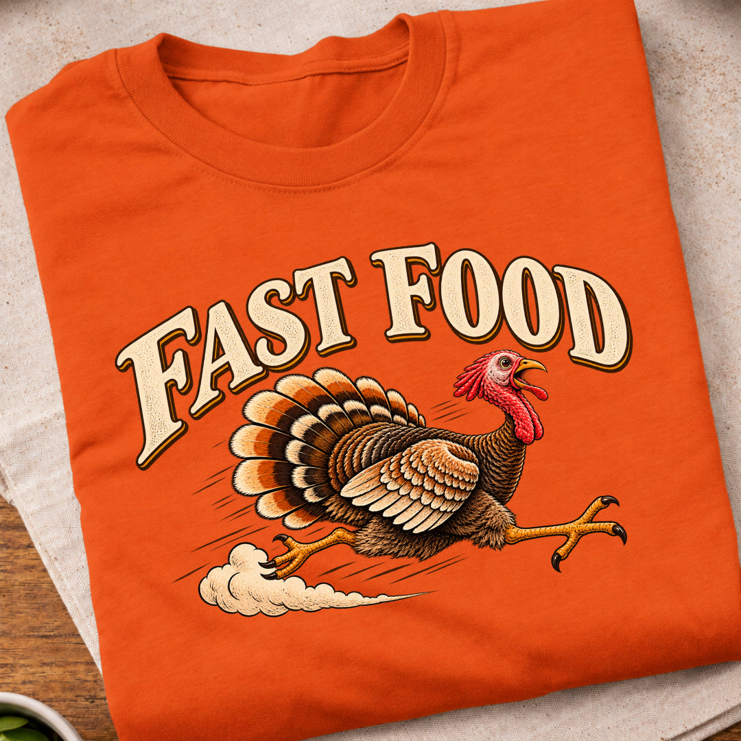 Fast Food Running Turkey T-Shirt
