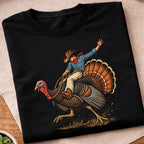 Cowboy Riding Turkey T-Shirt