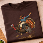 Cowboy Riding Turkey T-Shirt