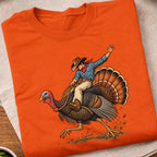 Cowboy Riding Turkey T-Shirt