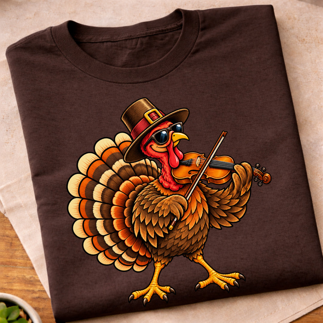 Turkey Playing Violin T-Shirt
