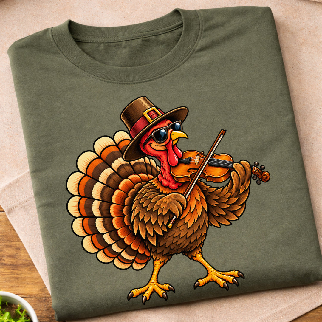 Turkey Playing Violin T-Shirt