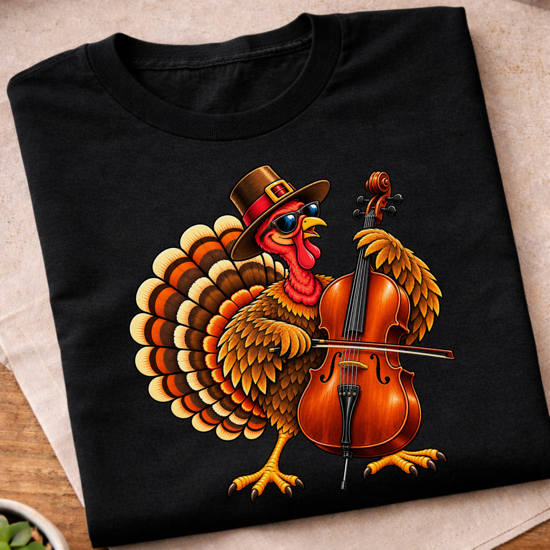 Turkey Playing Cello T-Shirt