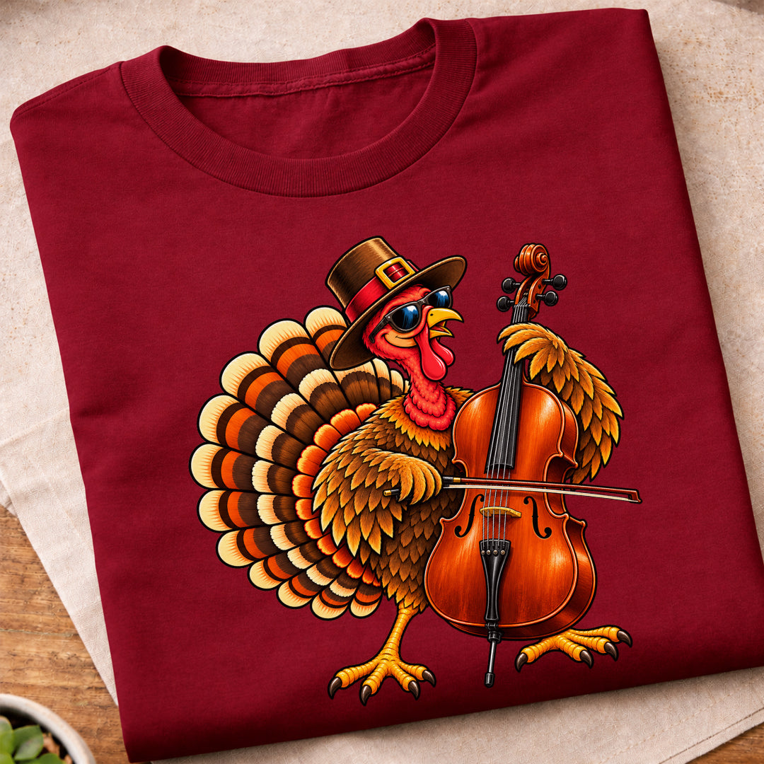 Turkey Playing Cello T-Shirt