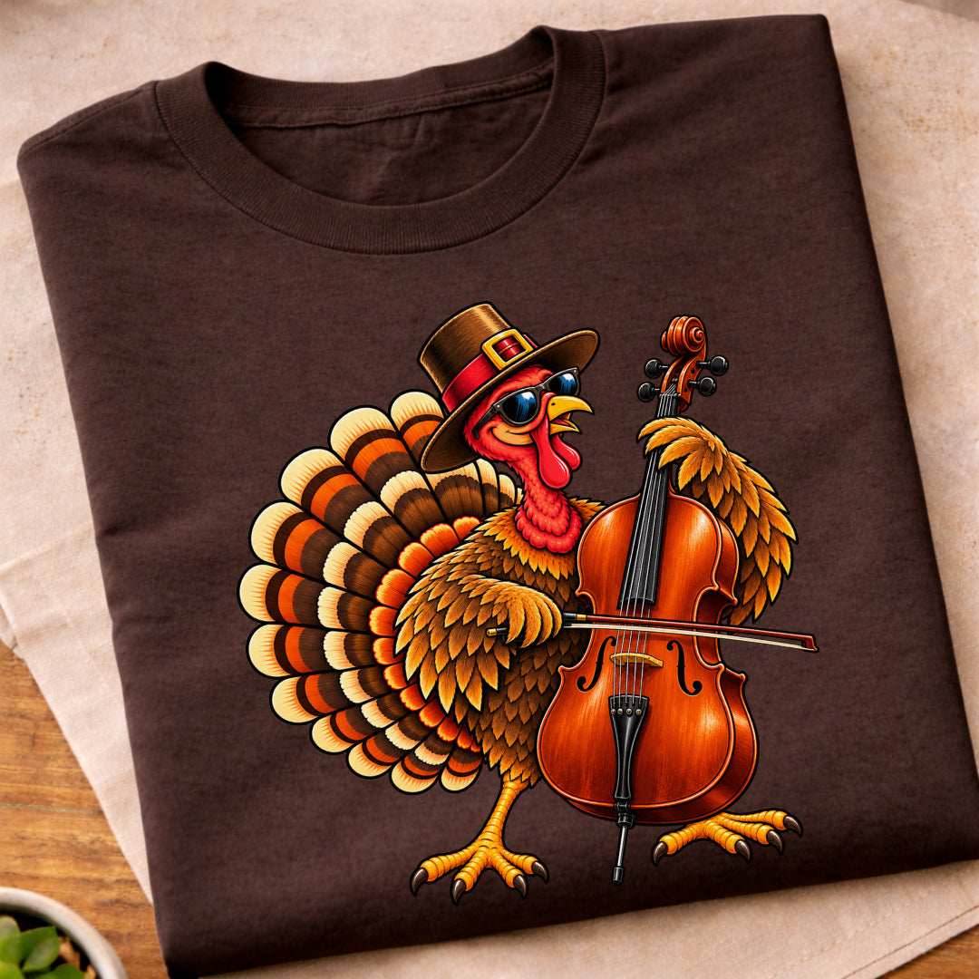 Turkey Playing Cello T-Shirt