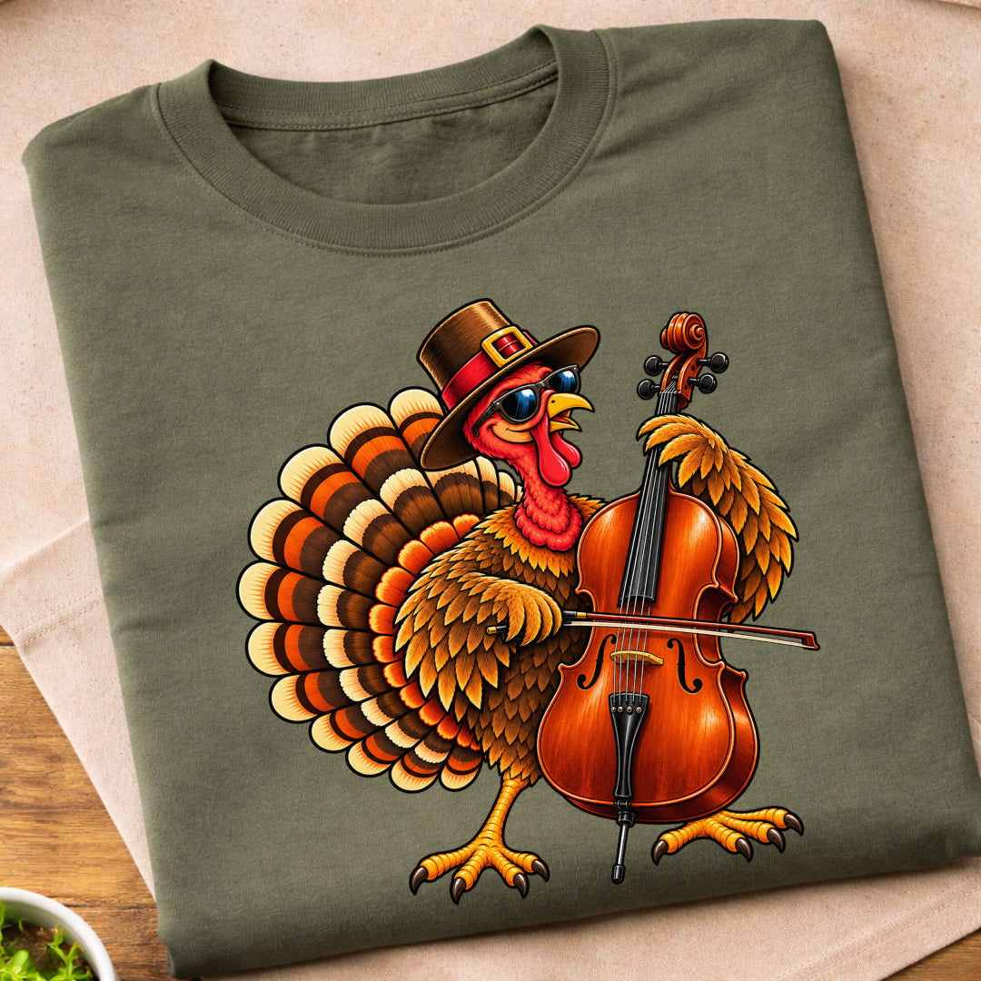 Turkey Playing Cello T-Shirt