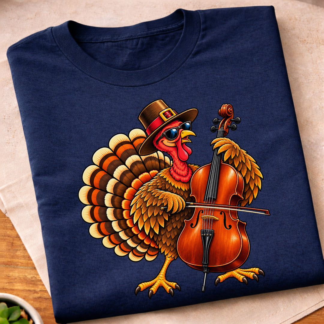 Turkey Playing Cello T-Shirt