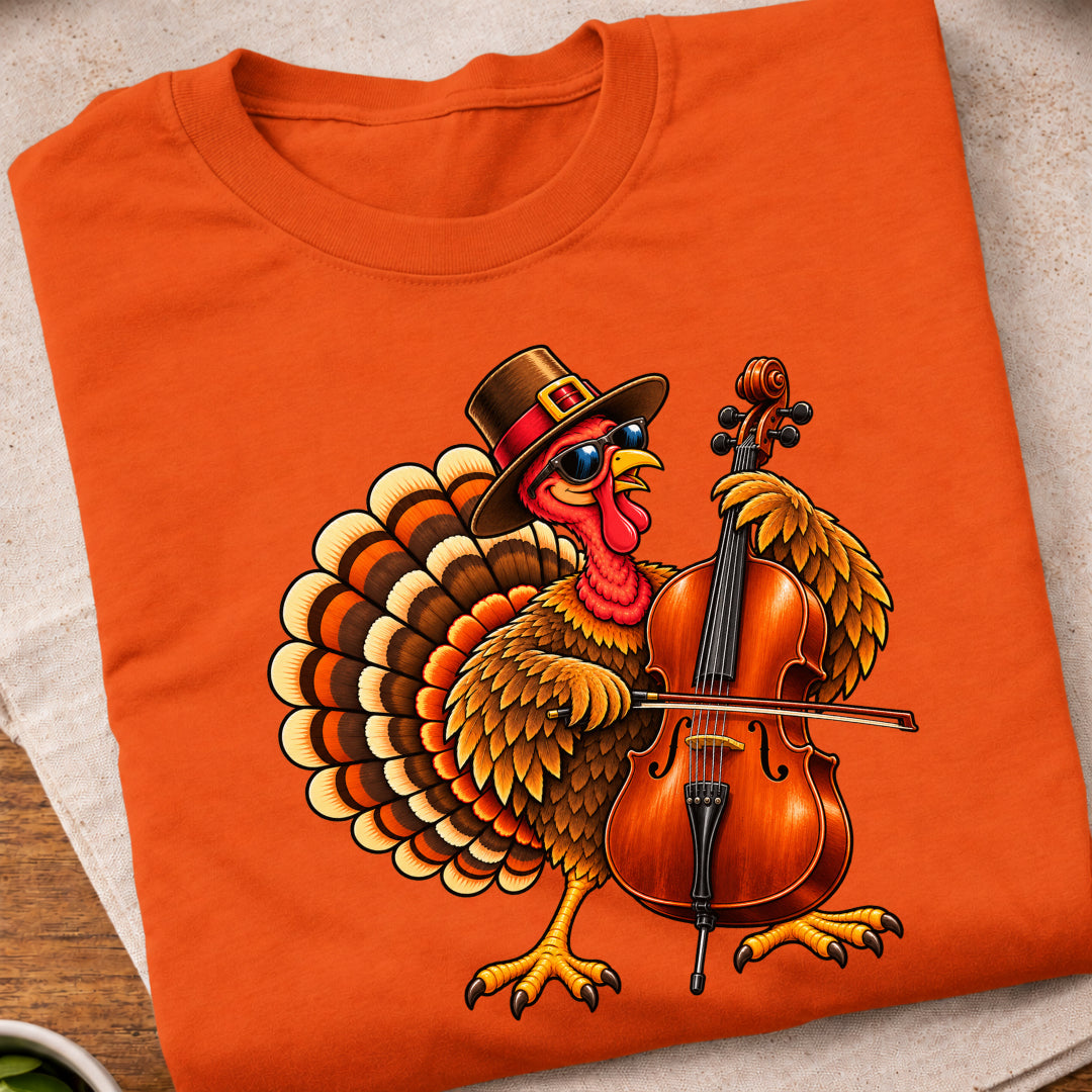 Turkey Playing Cello T-Shirt