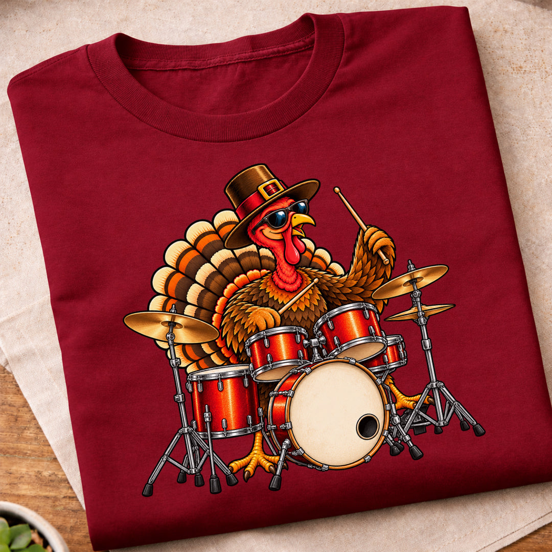Turkey Playing Drums T-Shirt