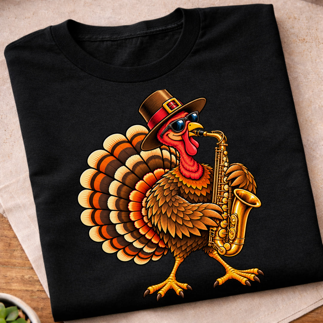 Turkey Playing Saxophone T-Shirt