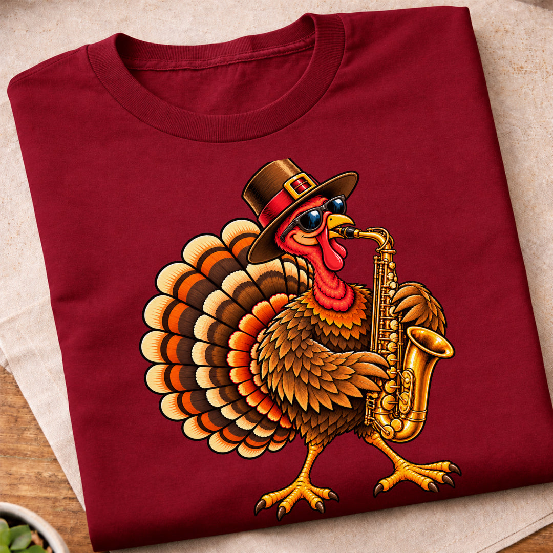 Turkey Playing Saxophone T-Shirt