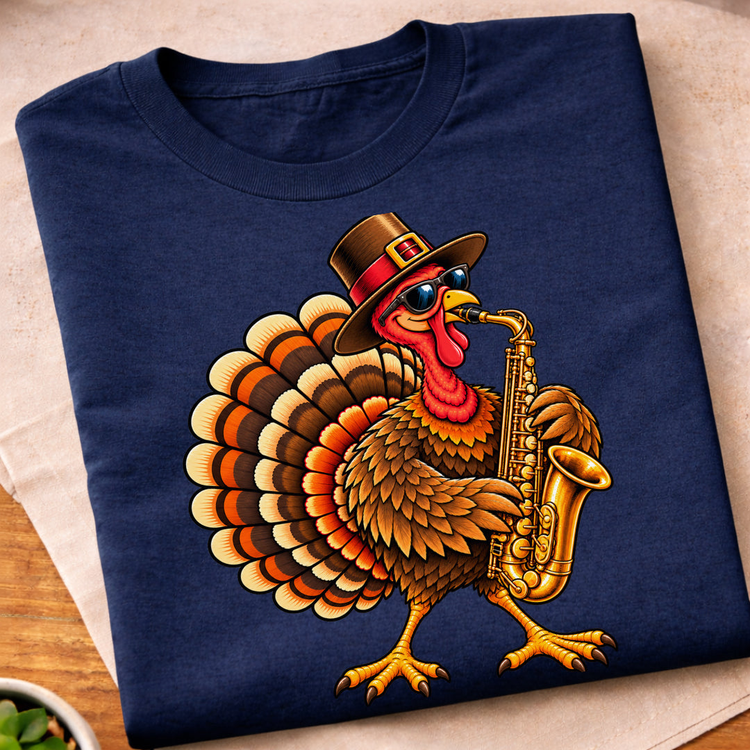 Turkey Playing Saxophone T-Shirt