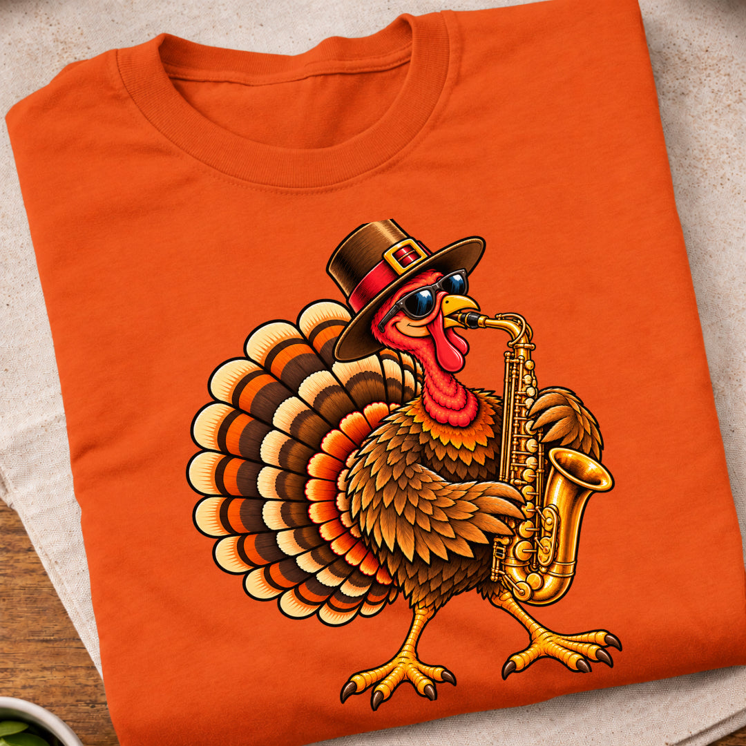 Turkey Playing Saxophone T-Shirt