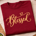 Blessed Script Heart T-Shirt