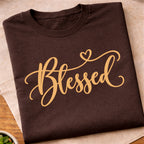 Blessed Script Heart T-Shirt