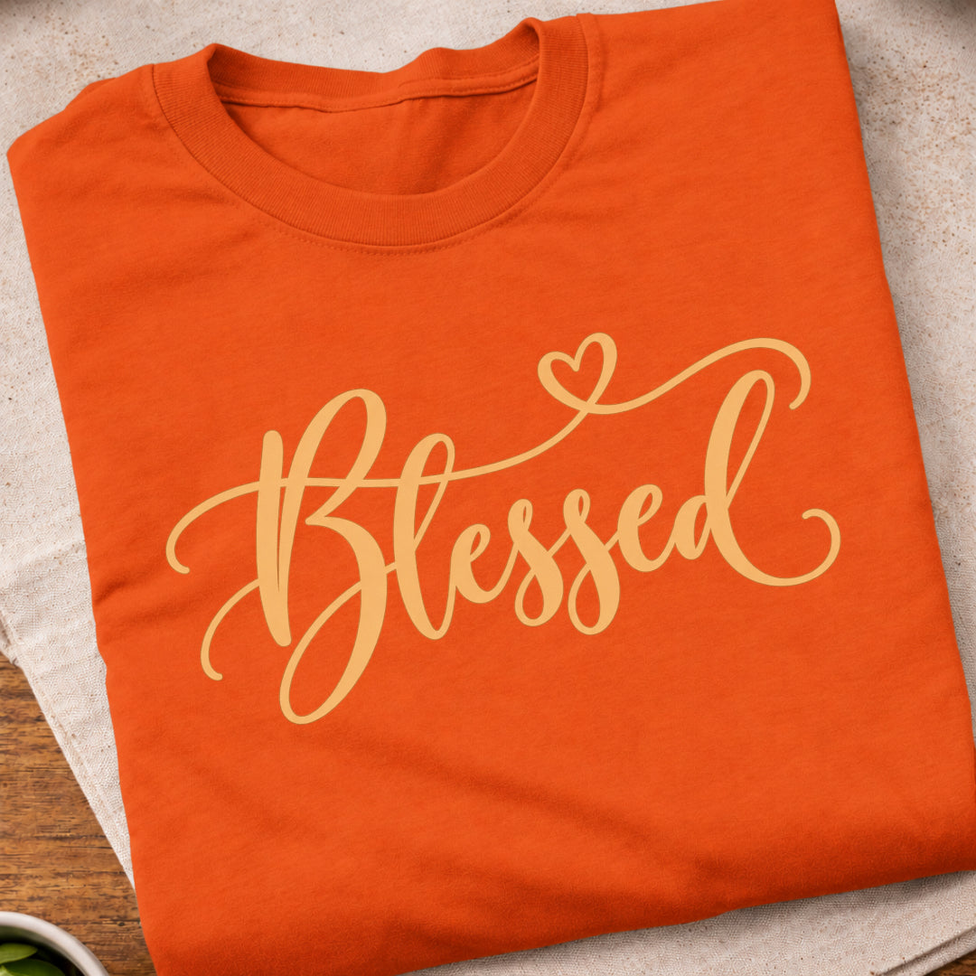 Blessed Script Heart T-Shirt