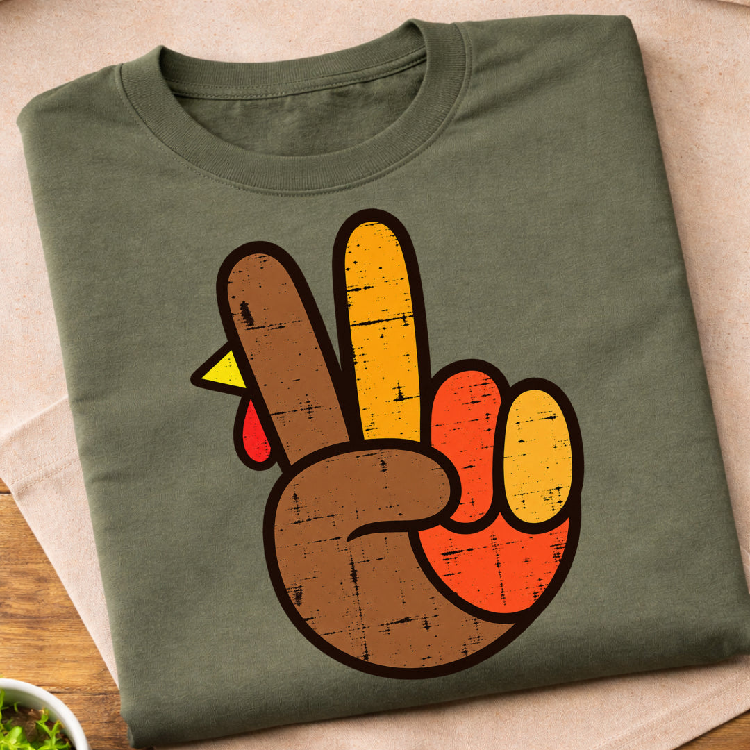 Retro Thanksgiving Peace Sign T-Shirt
