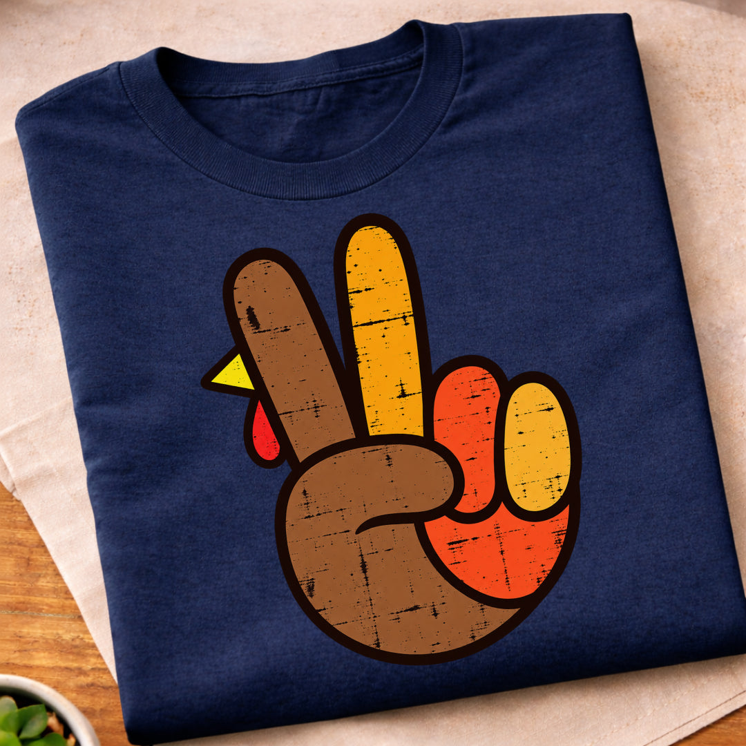 Retro Thanksgiving Peace Sign T-Shirt