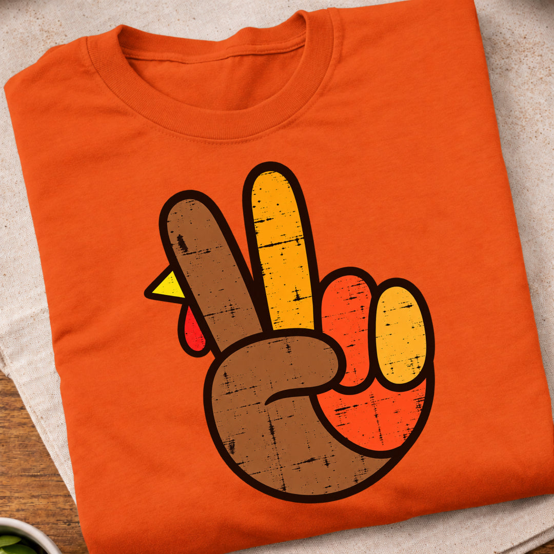Retro Thanksgiving Peace Sign T-Shirt