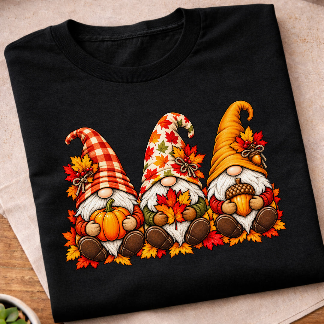 Autumn Thanksgiving Gnome Trio T-Shirt